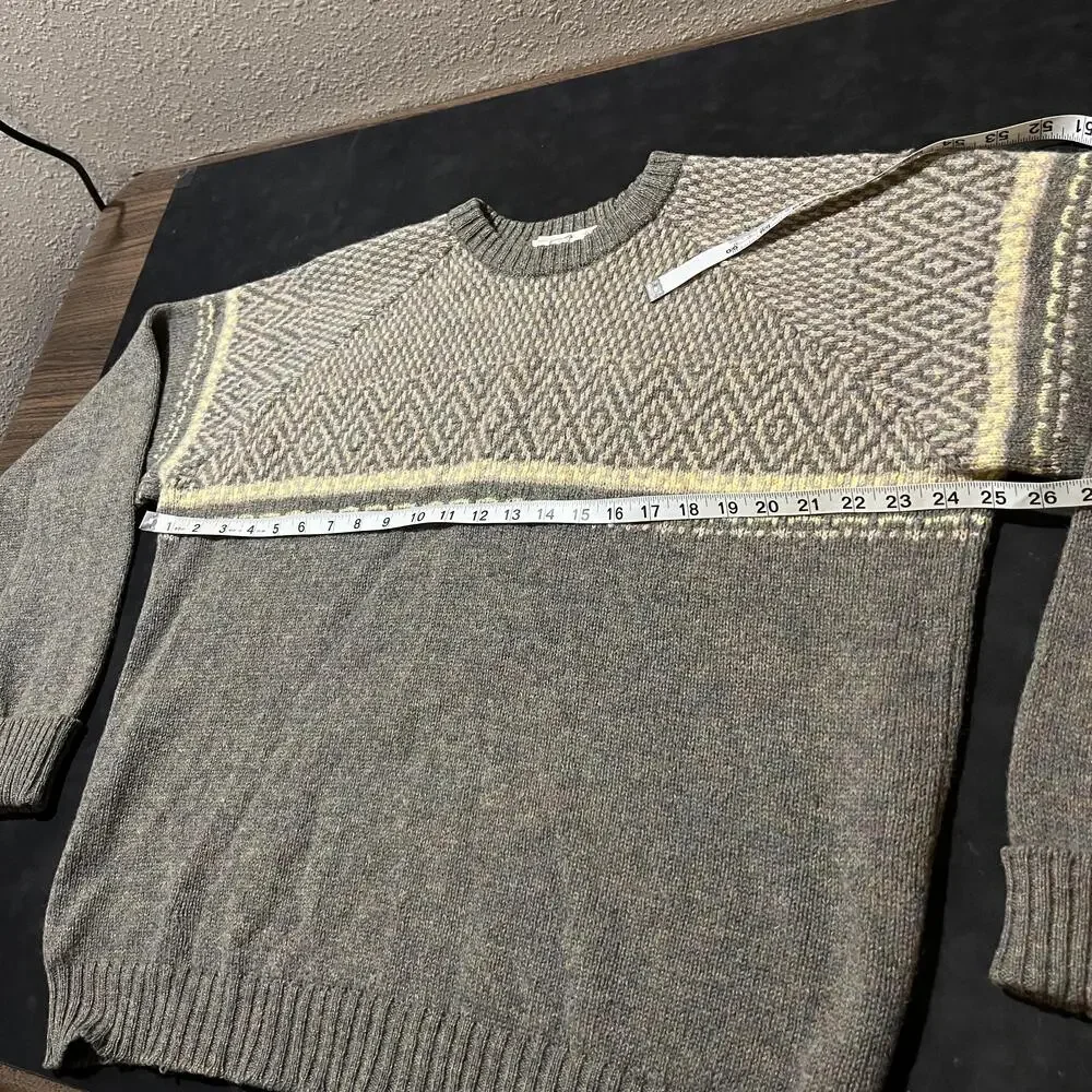 Vintage Lord Jeff 1960s Sweater Men Birdseye Fair Isle Shetland Wool Ireland